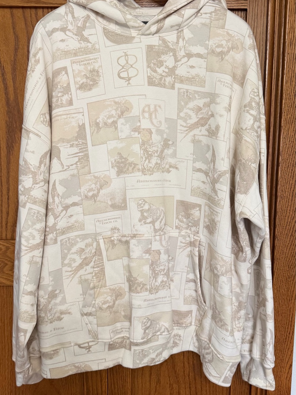 Abercrombie & Fitch Beige Graphic Hoodie